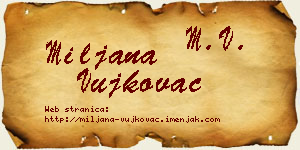 Miljana Vujkovac vizit kartica